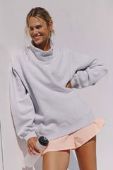 A Cut Above Mock Neck Pullover Sweatshirt