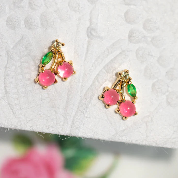 Cherry Studs Gold