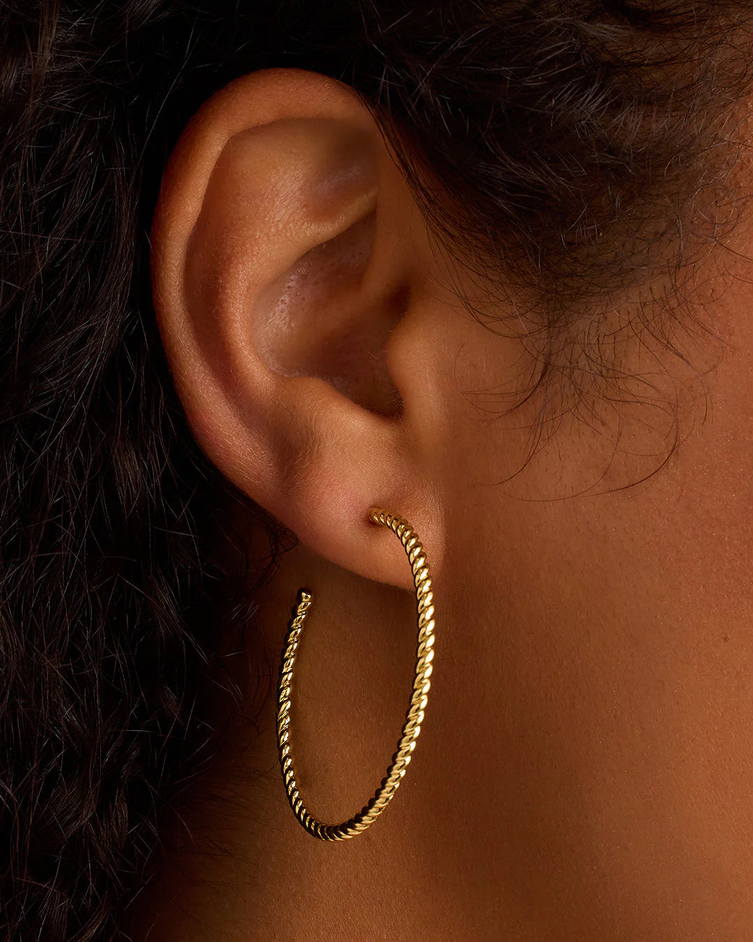 Crew Large Hoops Gold