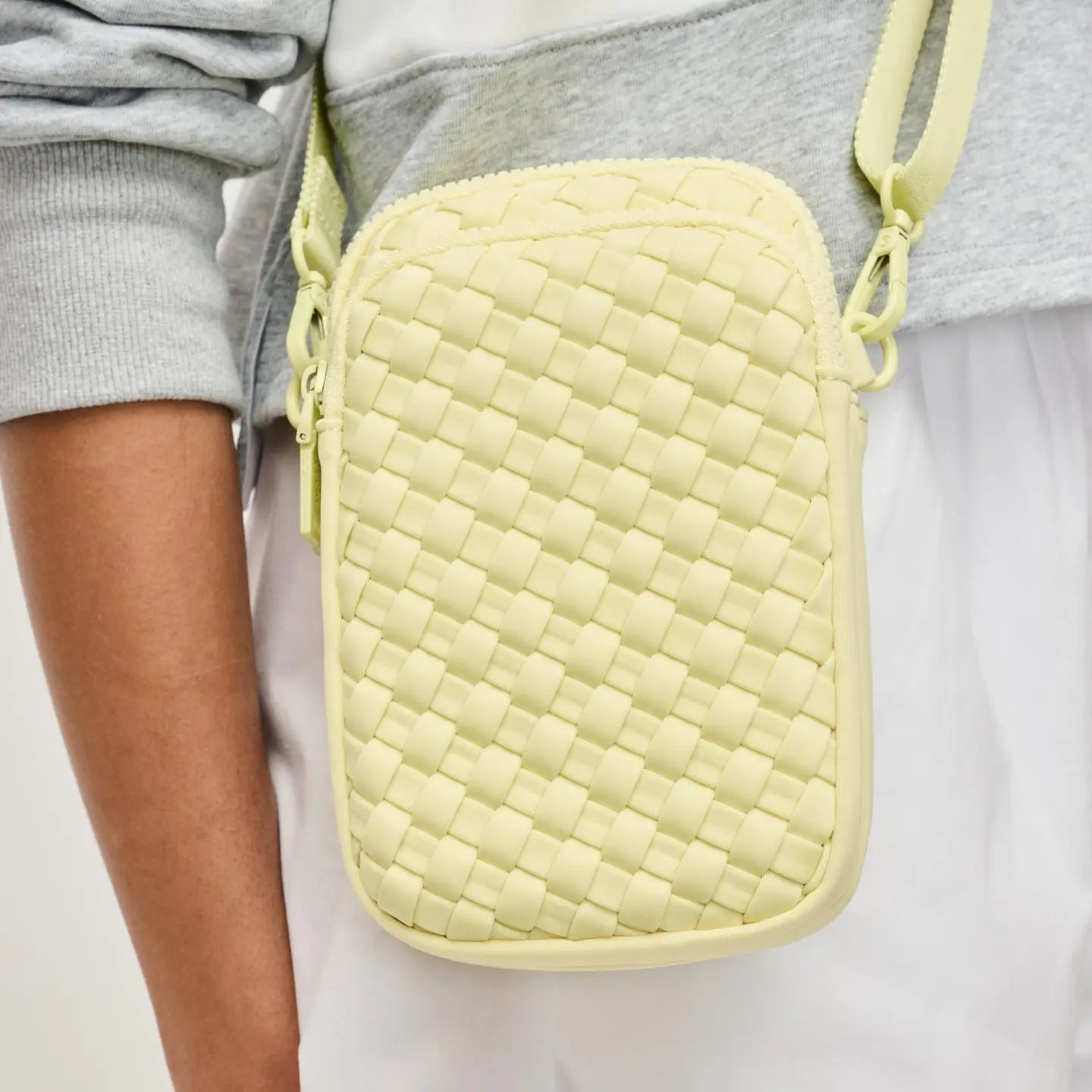 Divide & Conquer Woven Neoprene Crossbody Butter