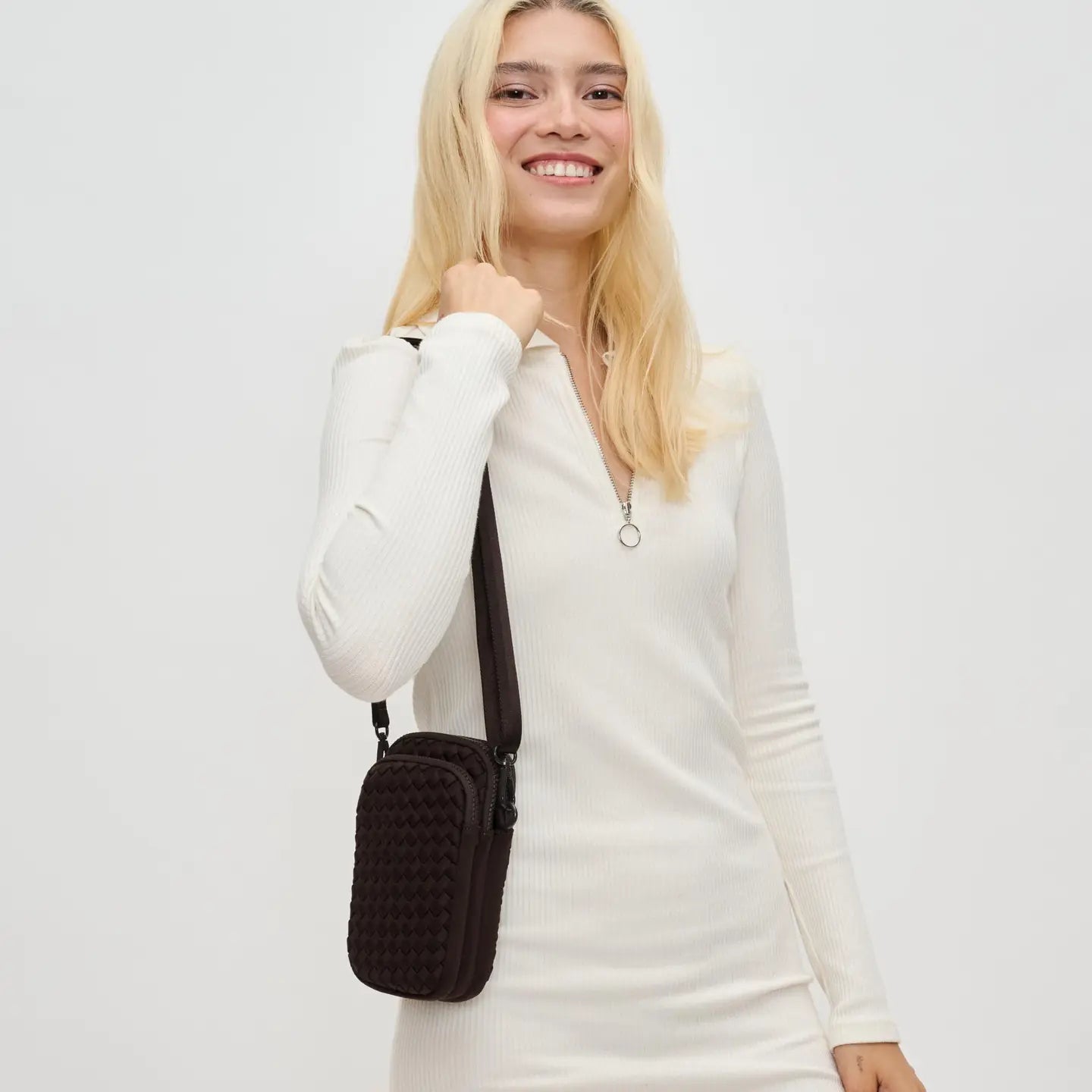 Divide & Conquer Woven Neoprene Crossbody Chocolate
