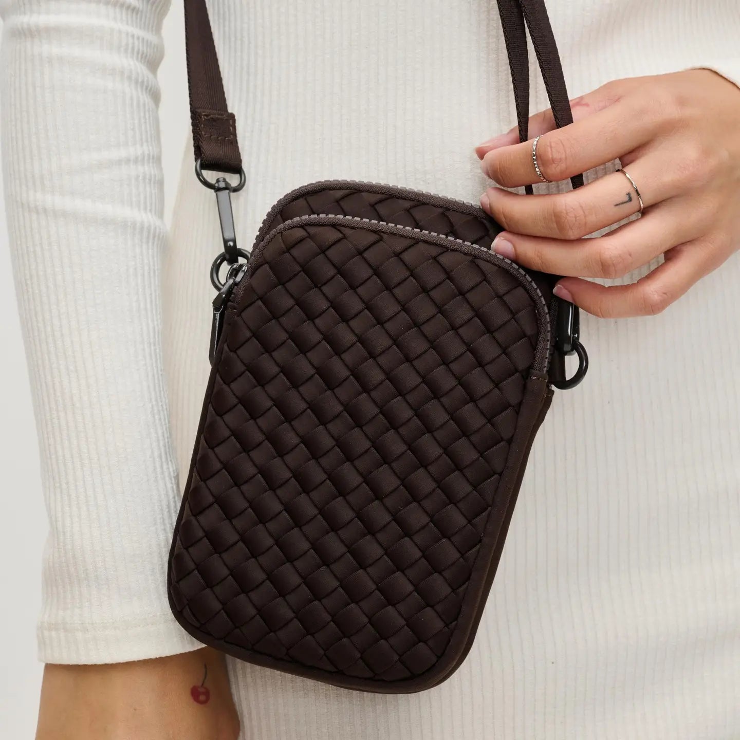 Divide & Conquer Woven Neoprene Crossbody Chocolate