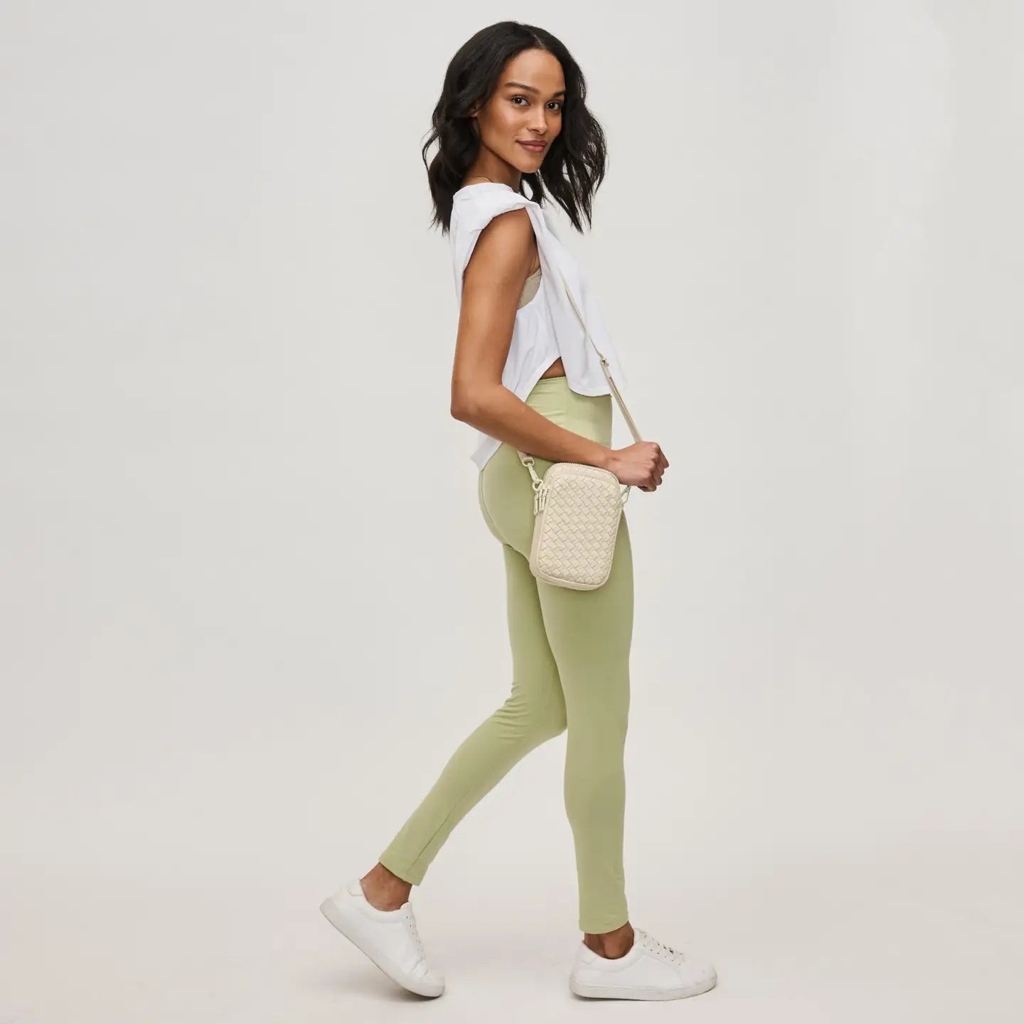 Divide & Conquer Woven Neoprene Crossbody Cream