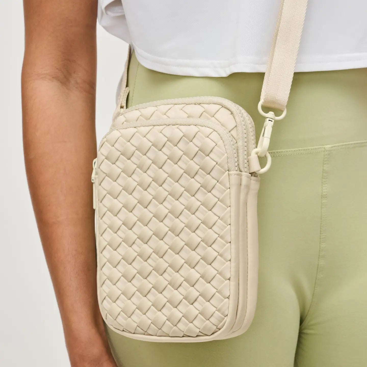 Divide & Conquer Woven Neoprene Crossbody Cream