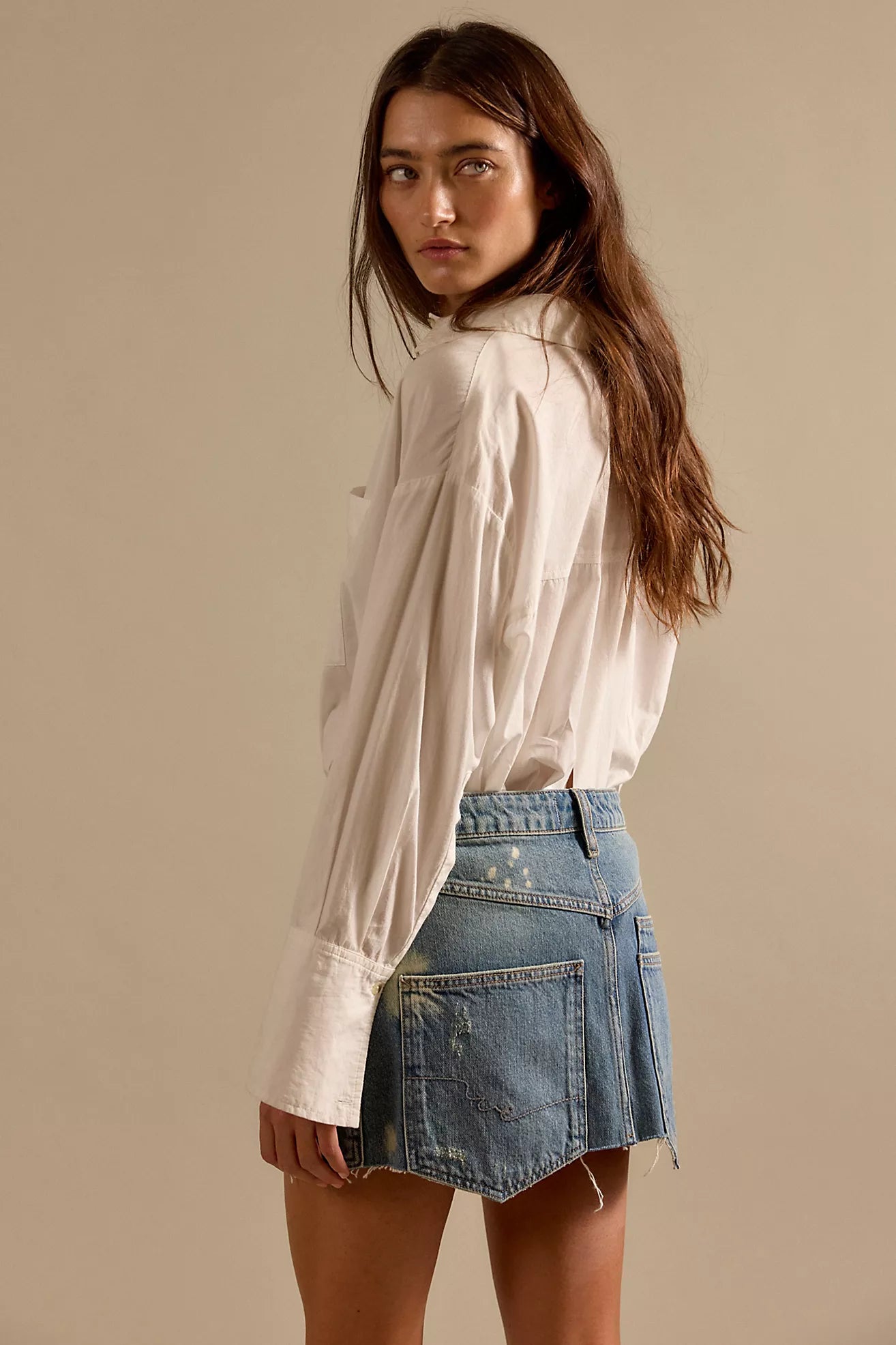 We The Free Dolly Denim Mini Skirt