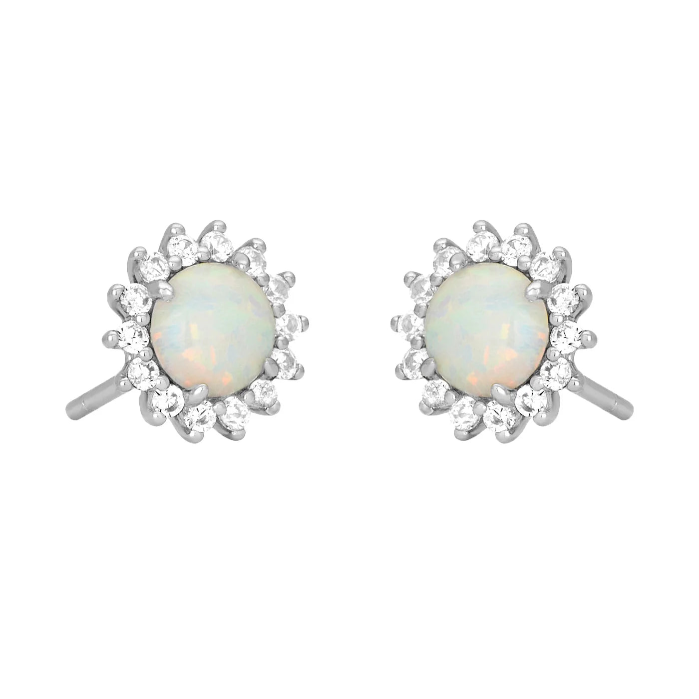 Elara Opal Studs Silver