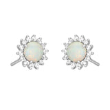 Elara Opal Studs Silver