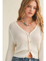 Off White Button Front Cardigan