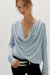 Jane Draped Long Sleeve Top