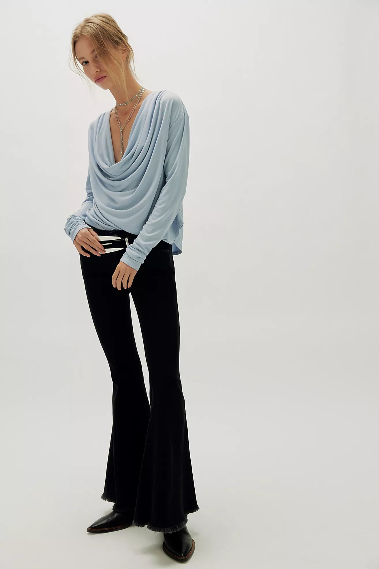 Jane Draped Long Sleeve Top