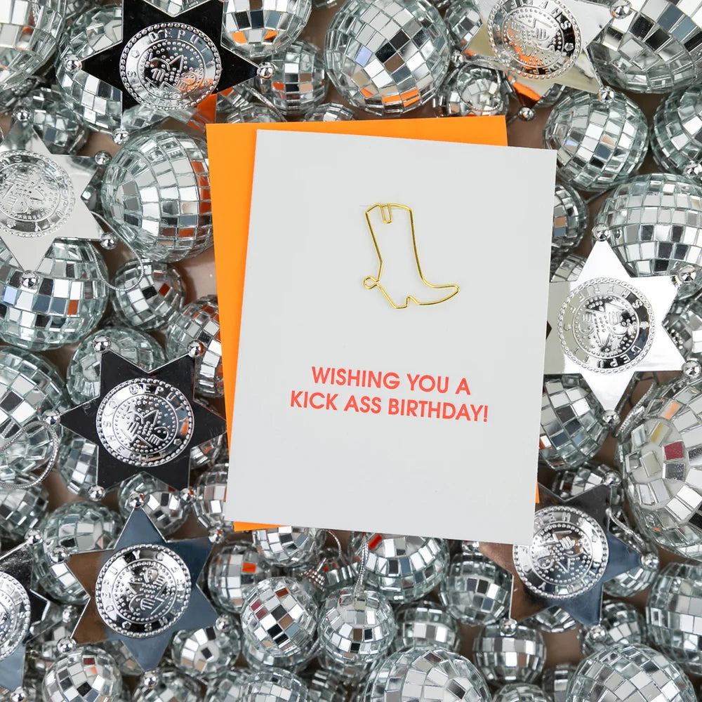 GREETING CARD WISHING YOU A KICK ASS BIRTHDAY