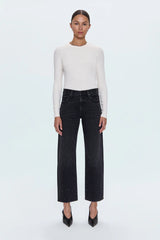 Lexi Mid Rise Bowed Straight Jean