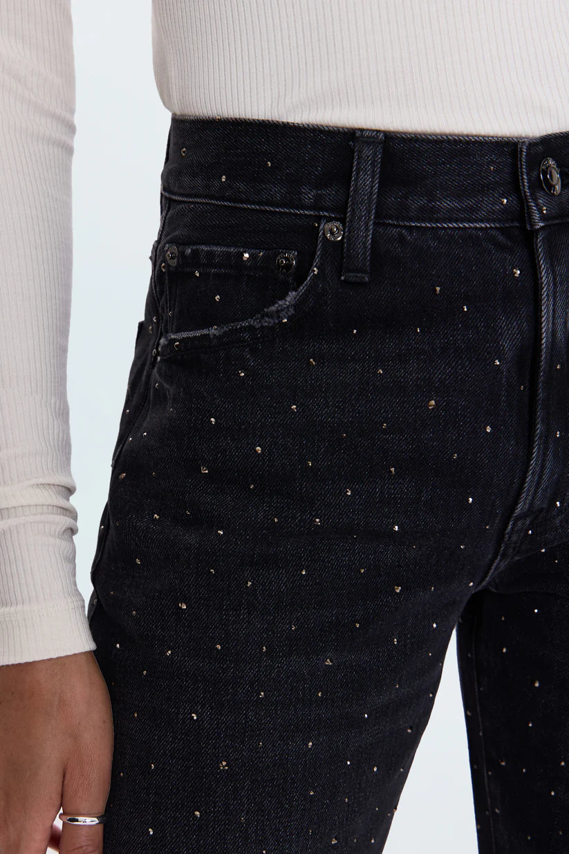 Lexi Mid Rise Bowed Straight Jean