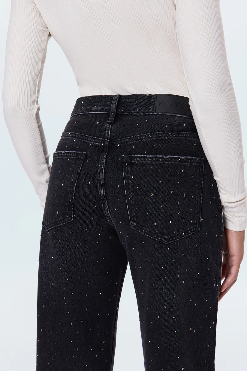 Lexi Mid Rise Bowed Straight Jean