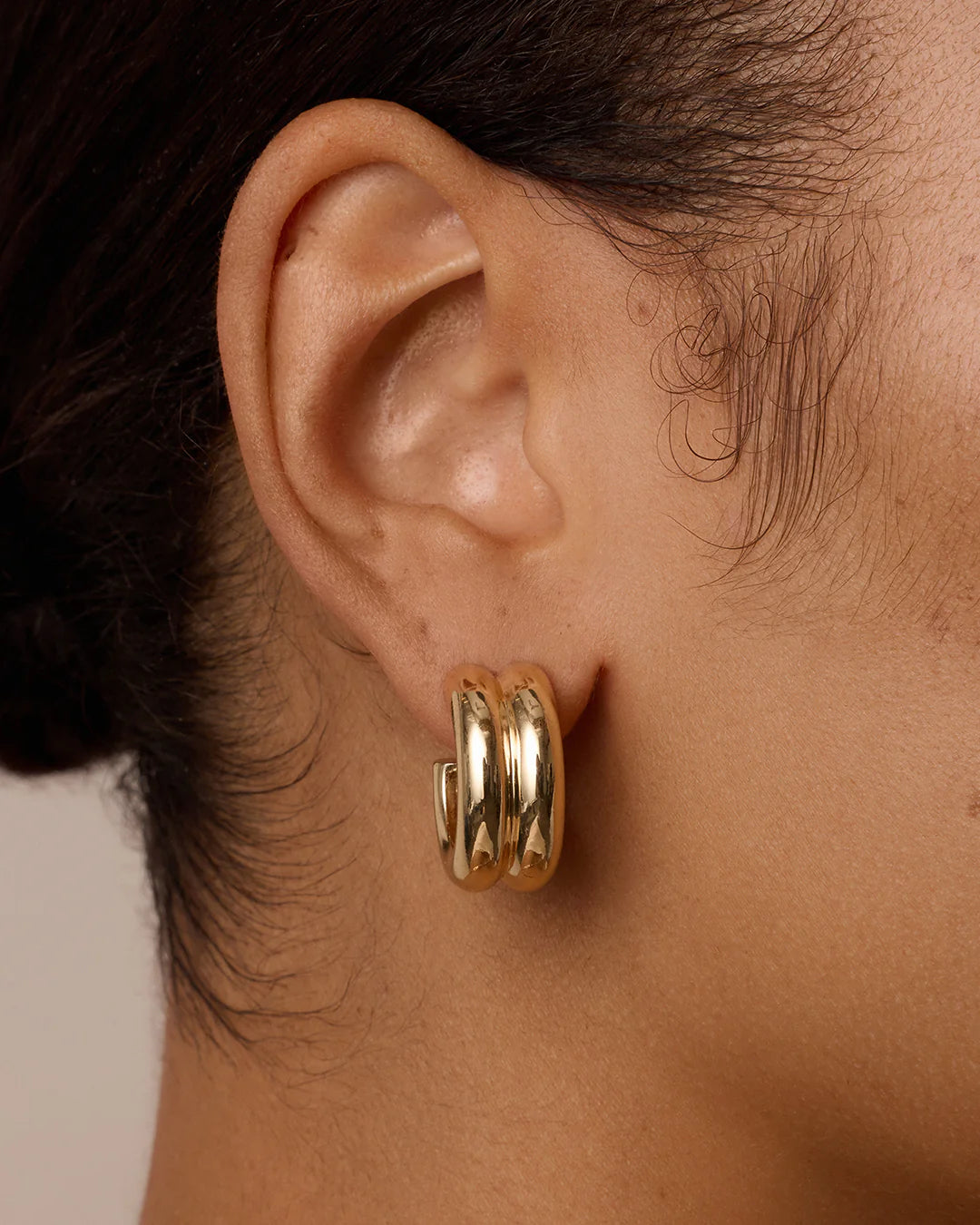 Lou Stacked Hoops Gold