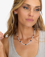 The Maven Tennis Necklace 16" Silver-Blue Sapphire
