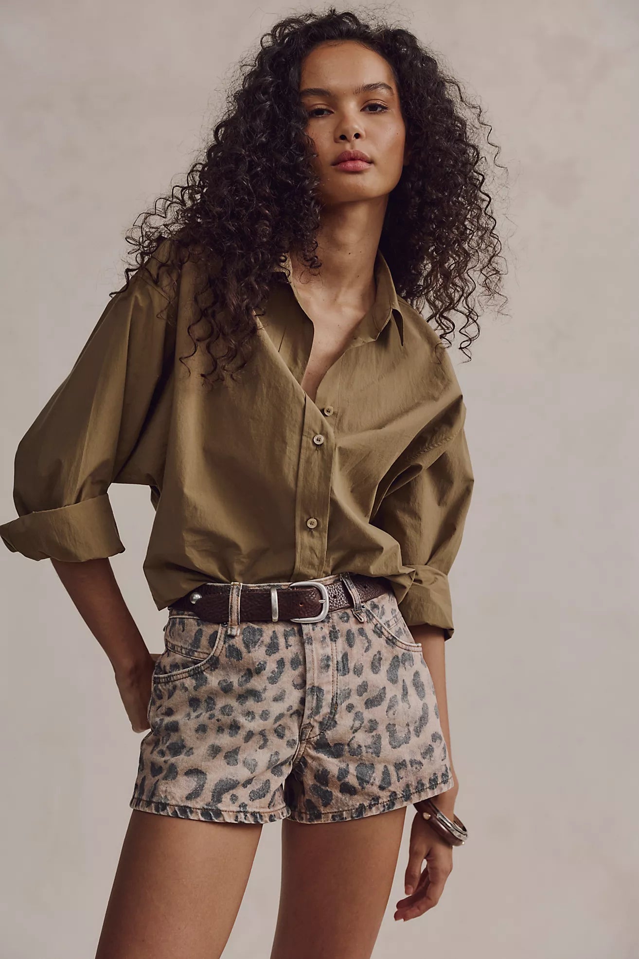 Now or Never Printed Denim Short