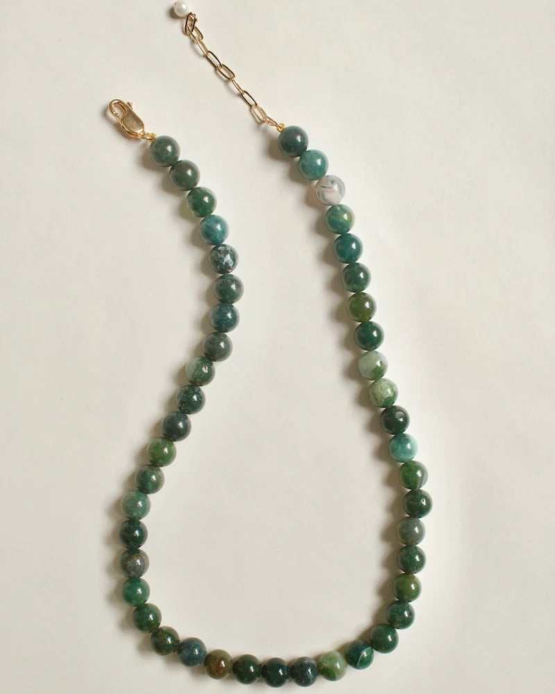 Paloma Necklace Moss Agate