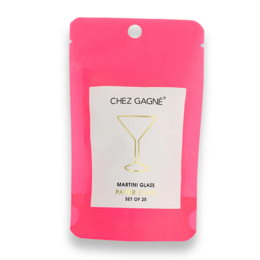 Martini Glass Paper Clip Pack of 25
