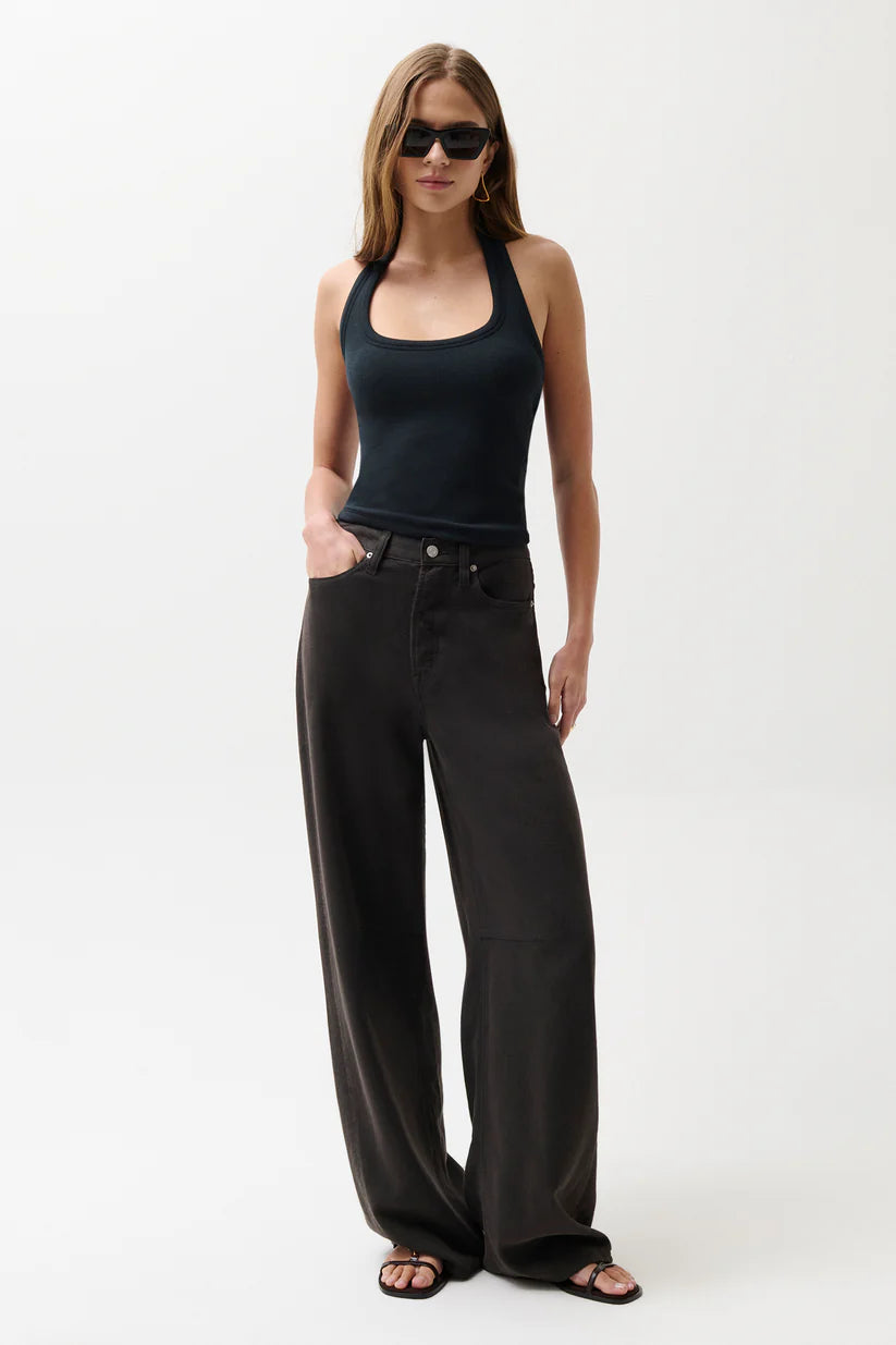 Sydney High Rise Linen Bowed Leg