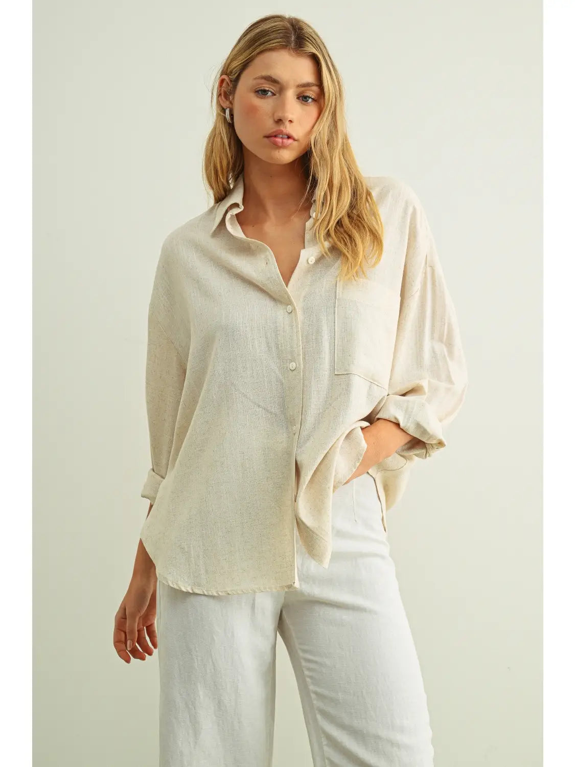 Oatmeal Button Long Sleeve