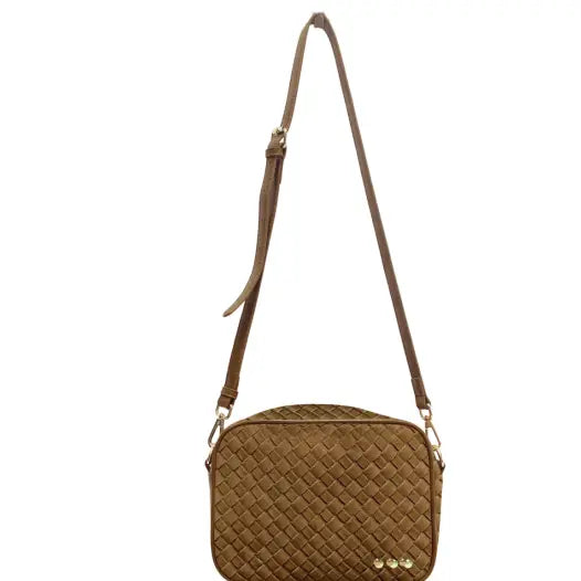 Willow Suede Woven Crossbody Bag